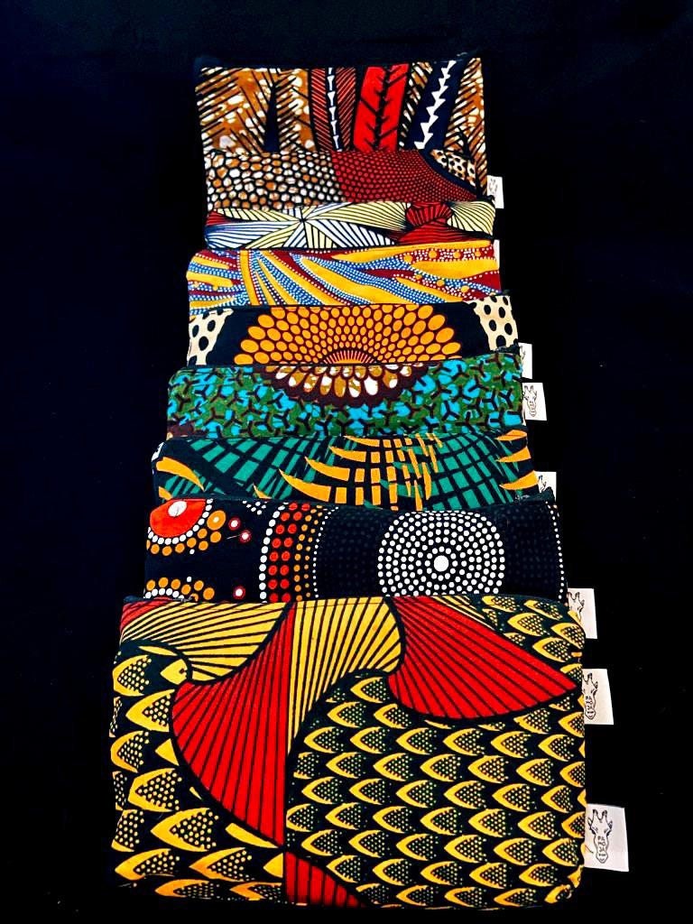 Wax African fabric clutch. Handmade. Unique pieces.