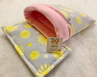 Guinea Pig Cuddle Sack & FREE Waterproof Pee Pad, Hedgehog Sleeping Bag, Rat Pouch, Fleecy Snuggle Sack for Small Pets, Handmade UK