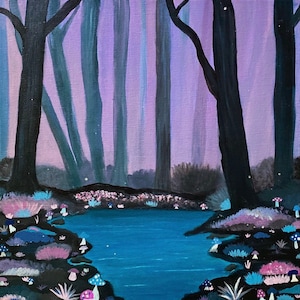 Magic Mushroom Woods | Trippy Art Print