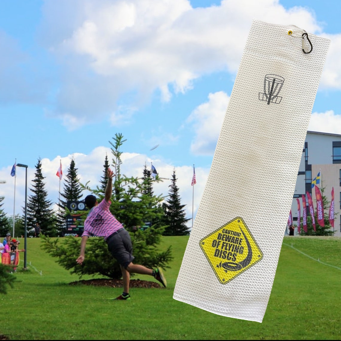 Personalize Your Disc Golf Towel. Caution Flying Disc Golf. Etsy Ireland
