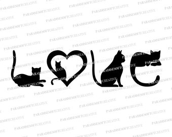 Download Cat Love Svg Etsy 3D SVG Files Ideas | SVG, Paper Crafts, SVG File