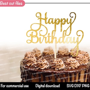 Feliz Aniversário SVG, Topper de Bolo de Aniversário SVG, Topper de Aniversário svg, Feliz Aniversário Topper SVG, Arquivo de Corte, Cricut, Silhueta