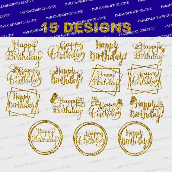 Download Cake Topper Cut File Happy Birthday Svg