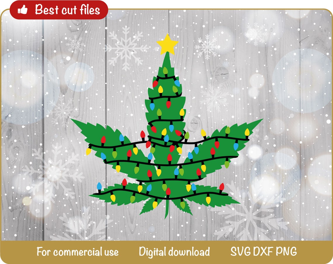 Cannabis Christmas Tree Svg Marijuana Christmas Lights Svg - Etsy