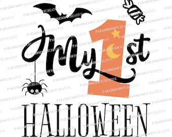 My First Halloween SVG, My 1st Halloween svg, Baby Halloween Svg, Kids Halloween Svg, Baby My First Halloween SVG, Baby's 1st Halloween Svg