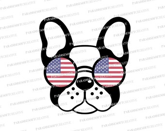 4th of July svg, Independence day svg, French bulldog USA svg, USA Flag svg, American flag svg, Dog with USA flag svg, Bars and stars svg