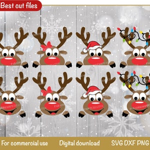 Rentier SVG, Rentier Gesicht SVG, Weihnachtsrentier DXF, Rentiergesicht, Weihnachtsmann Rentier SVG, Vektor, Cricut, Schneidedateien, png, digitale Datei