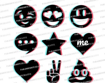SVG-ikonpaket, SVG-ikoner, SVG-emoji, Vektoremoji, TikTok-ikonpaket, Digital fil