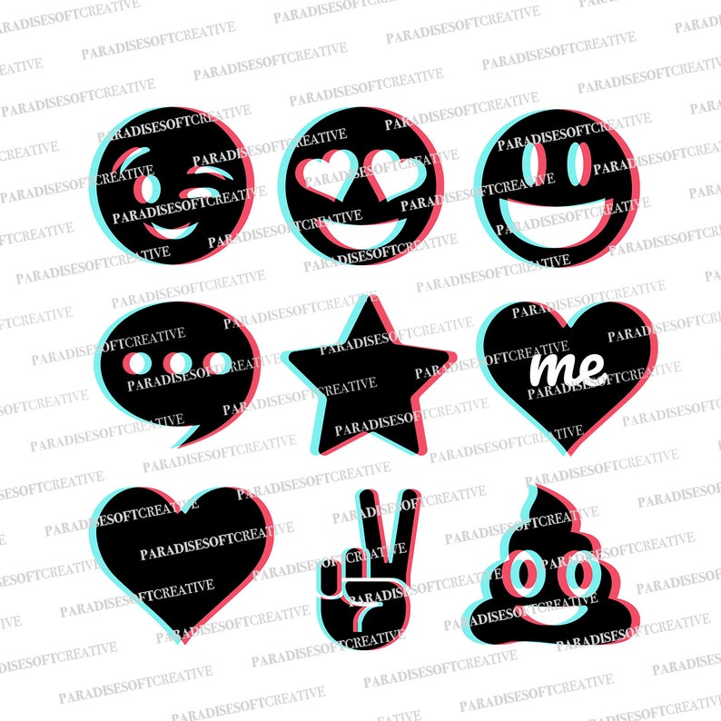 Download TikTok Bundle Icons SVG TikTok Icons SVG TikTok Emoji SVG ...