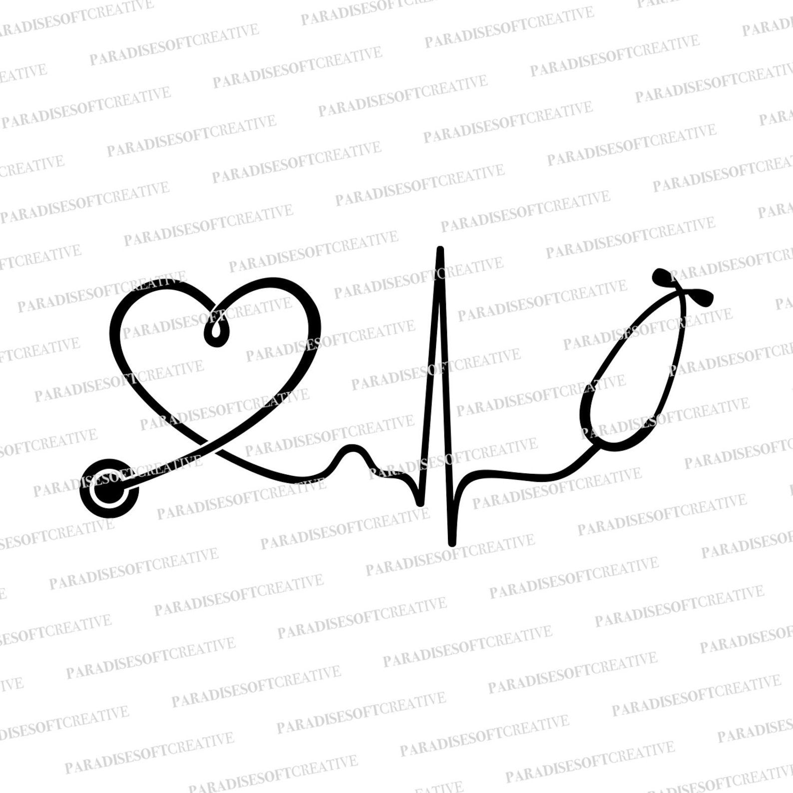 Heartbeat SVG Medical Stethoscope SVG Health and Care SVG Etsy