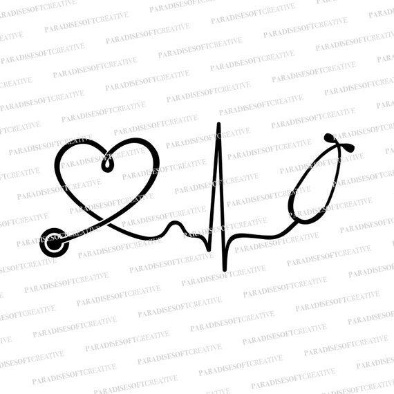 Heartbeat SVG Medical Stethoscope SVG Health and Care SVG | Etsy