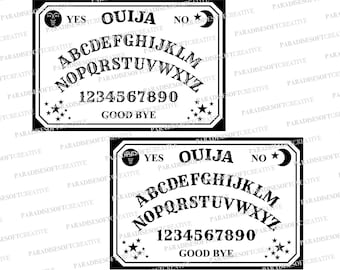 Planche Ouija SVG, Ouija SVG, Vecteur Ouija, Jeu Ouija svg, Pièces Ouija, Vecteur, Fichier numérique