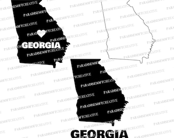 Georgia SVG, Georgia Shape State, Georgia Silhouette, Georgia State, Georgia Cricut, USA State svg, state of Georgia svg, Georgia template