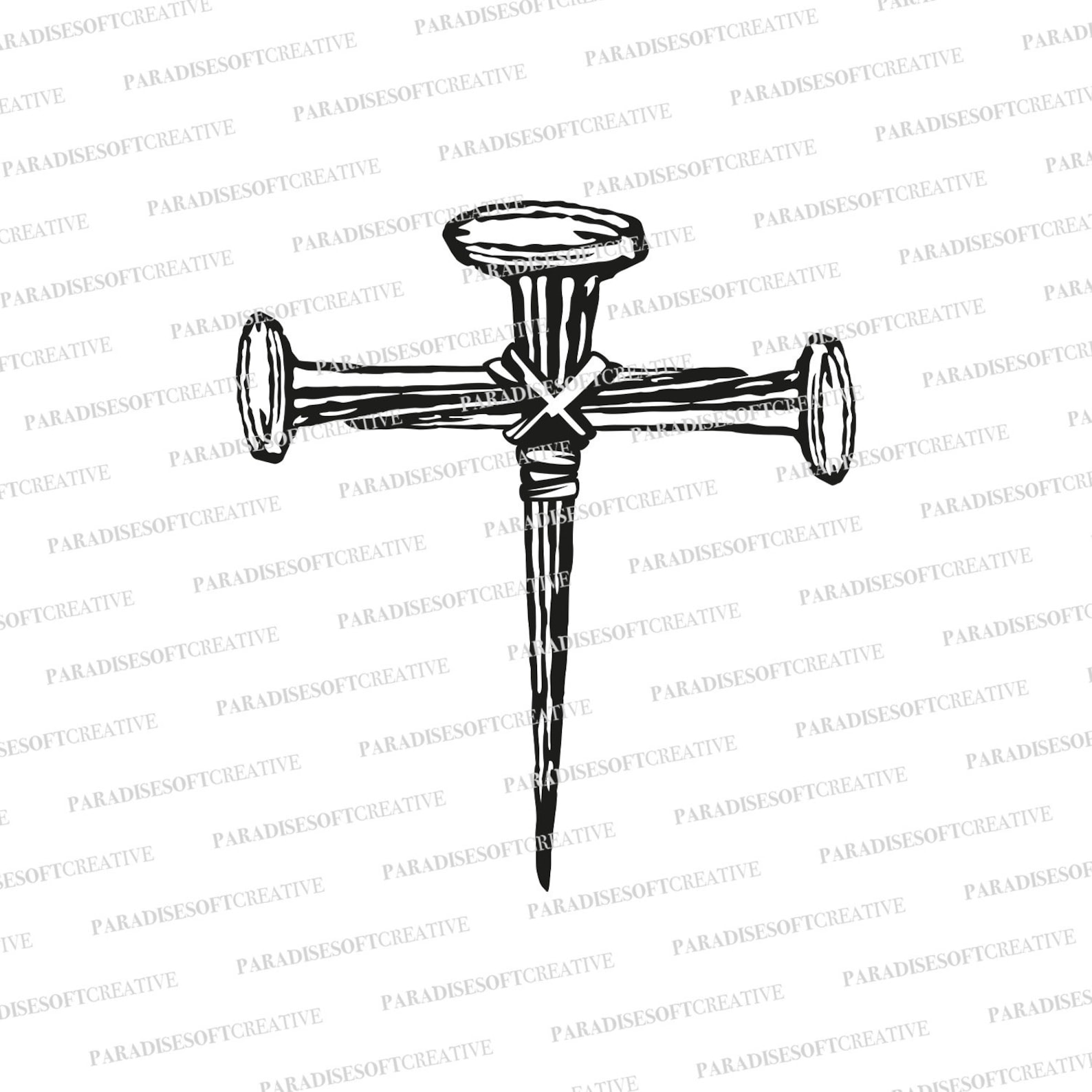 Nail Cross SVG Nail Corss DXF Christian Nail Cross SVG Etsy