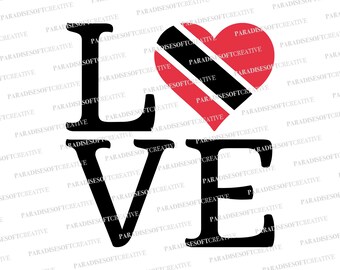 Trinidad y Tobago flag SVG,  Trinidad y Tobago heart svg, Trinidad y Tobago love SVG, Love Trinidad y Tobago, Digital File, Vector