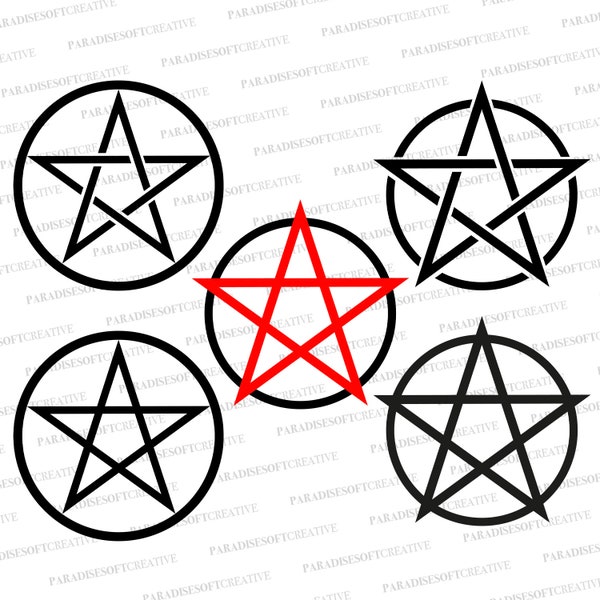 Pentagram SVG, Pentacle SVG, Pagan Magic SVG, Pagan Symbols svg, Pentagram Vector, Pentacle Vector, Cut File, Digital File, Instant Download