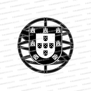 Portugal crest SVG, Portuguese crest SVG, Portugal shield svg, Portuguese shield svg, Portuguese Coat of arms svg vector, cut file