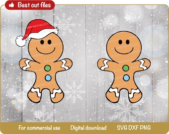 Christmas Gingerbread Svg, Christmas Gingerbread Man Svg, Christmas cookie svg, Cookie man, Gingerbread man DXF, Cricut Digital Download PNG