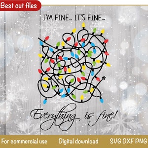 Jumbled Christmas lights SVG, Mess of Christmas lights SVG, Tangled Lights SVG, Im fine Christmas lights svg, Christmas Lights svg, dxf, png
