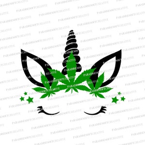Weed Unicorn Face SVG, 420 Unicorn SVG, Cannabis Unicorn Face SVG, 420 Weed Marijuana Plant, Cannabis Design, Pot Leaf svg, Ganja svg, Toker