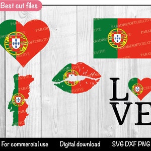 Portugal flag SVG, Portugal heart DXF, Portugal love PNG, I love Portugal svg, Portugal svg bundle, Cut file Cricut Silhouette Digital File