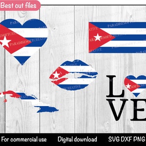 Cuba flag SVG, Cuba heart DXF, Cuba love PNG, I Love Cuba, Cuban flag clipart, Cut file for Cricut, Silhouette, Digital File, png, dxf