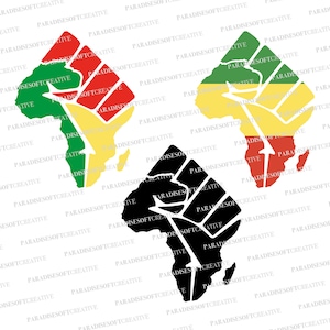 Black Lives Matter SVG, Faust Afrika SVG, Black Power Faust SVG, Afrika Karte SVG, Black Power Faust SVG, Afrika Afrikanische Flagge Vektor Silhouette