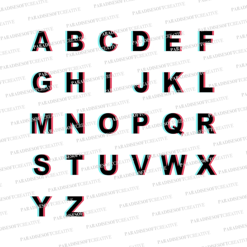 TikTok Effect Alphabet SVG TikTok Letters SVG TikTok abc Etsy