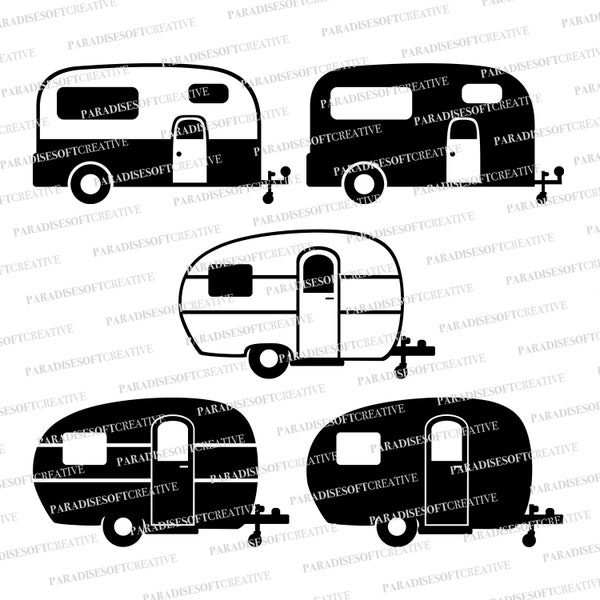 Caravan SVG, Camper Life SVG, Camping SVG, Camper svg, Camping life svg, Happy Camper svg, Rv svg, Caravan Vector, Camper Silhouette