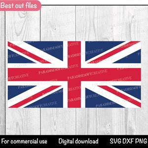 Può includere: Un download digitale di un design di bandiera Union Jack rosso, bianco e blu. Il design è perfetto per progetti di artigianato, come il taglio di adesivi in ​​vinile o la creazione di trasferimenti da stirare.