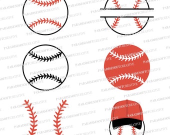 Baseball Ball SVG, Softball Ball SVG, Baseball Cap SVG, Sports svg, Cut file, Cricut