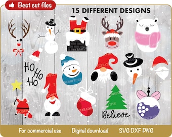 Christmas bundle svg, Winter svg, Santa SVG, Holiday, Merry Christmas, Christmas Bundle Png, Christmas colour, DXF Cricut cut file vector