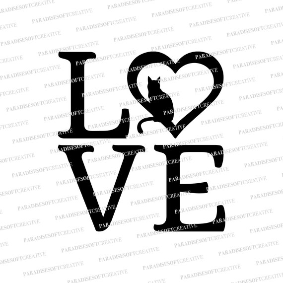 Download Cat Love Svg Cats Love Svg Cat Svg I Love Cats Svg I Love Etsy PSD Mockup Templates