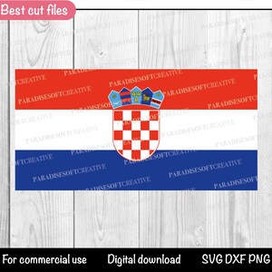 Bandera de Croacia SVG, Croacia bandera DXF, Bandera croata PNG, Bandera Croacia Cricut, Silhouette, Archivo de corte, Vector, clipart