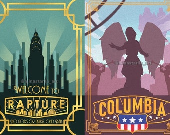 RAPTURE & COLUMBIA Bioshock - Print