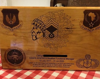 Customized Military Retirement, separation or going-away plaques