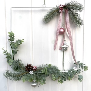 Christmas decoration pink, Christmas wall wreath, Christmas door wreath, Advent decoration