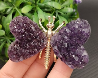 1pc Natural amethyst butterfly,quartz crystal butterfly,rock,gem,crystal heal,home decoration,quartz carved,crystal gifts,Reiki healing