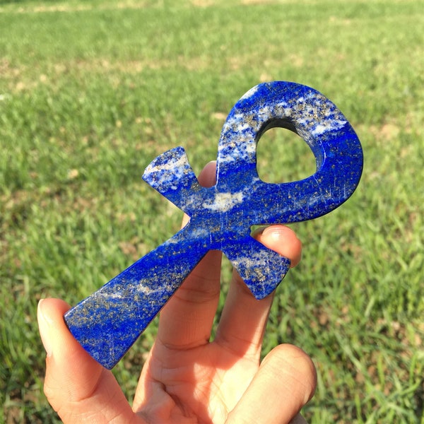 1PC Natural Lapis Lazuli Ankh,Quartz Crystal Ankh,Crystal Carved,Home Decoration,Crystal Healing,Crystal Gift,Reiki Heal,energy crystal