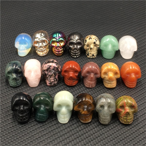 10PCS 1" Natural Mix Quartz Skull,Crystal Skull,Crystal Carving,Crystal Chakra,Mineral Specimen,Crystal Heal,Crystal Gifts,Energy Crystal