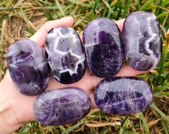 Natural Dream Amethyst Palm Stone,Quartz Palm Stone,Mineral Samples,Reiki Heal,Quartz Crystal Palm Stone,Crystal Gift,Rock,Home Decoration