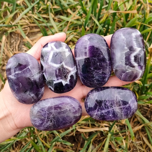 Natural Dream Amethyst Palm Stone,Quartz Palm Stone,Mineral Samples,Reiki Heal,Quartz Crystal Palm Stone,Crystal Gift,Rock,Home Decoration