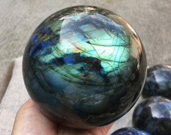 Details about / Natural labradorite quartz sphere spectrolite crystal ball healing 85-90m 1PC