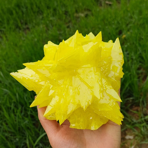 350g+  Native Sulfur Specimens Cluster,Yellow Native Sulfur,Crystal VUG,Collection,Crystal Healing,Mineral Samples,Reiki Heal,Crystal Energy