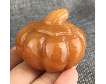 Natural Clear Quartz Pumpkin Carved Crystal Pumpkin Gemstone Pumpkin Meditation Halloween Crystal Halloween Pumpkin