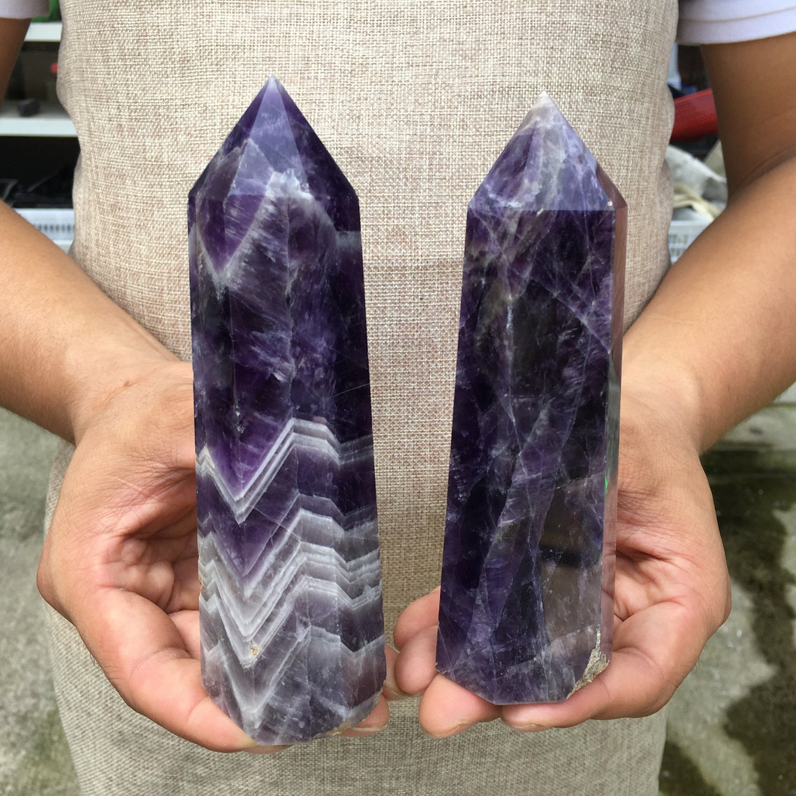 300-450G Natural Dreamy amethyst Tower quartz obelisk crystal image 8