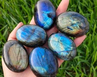 Natural Labradorite Palm Stone,Quartz Palm Stone,Mineral Samples,Reiki Heal,Quartz Crystal Palm Stone,Crystal Gift,Energy,Home Decoration