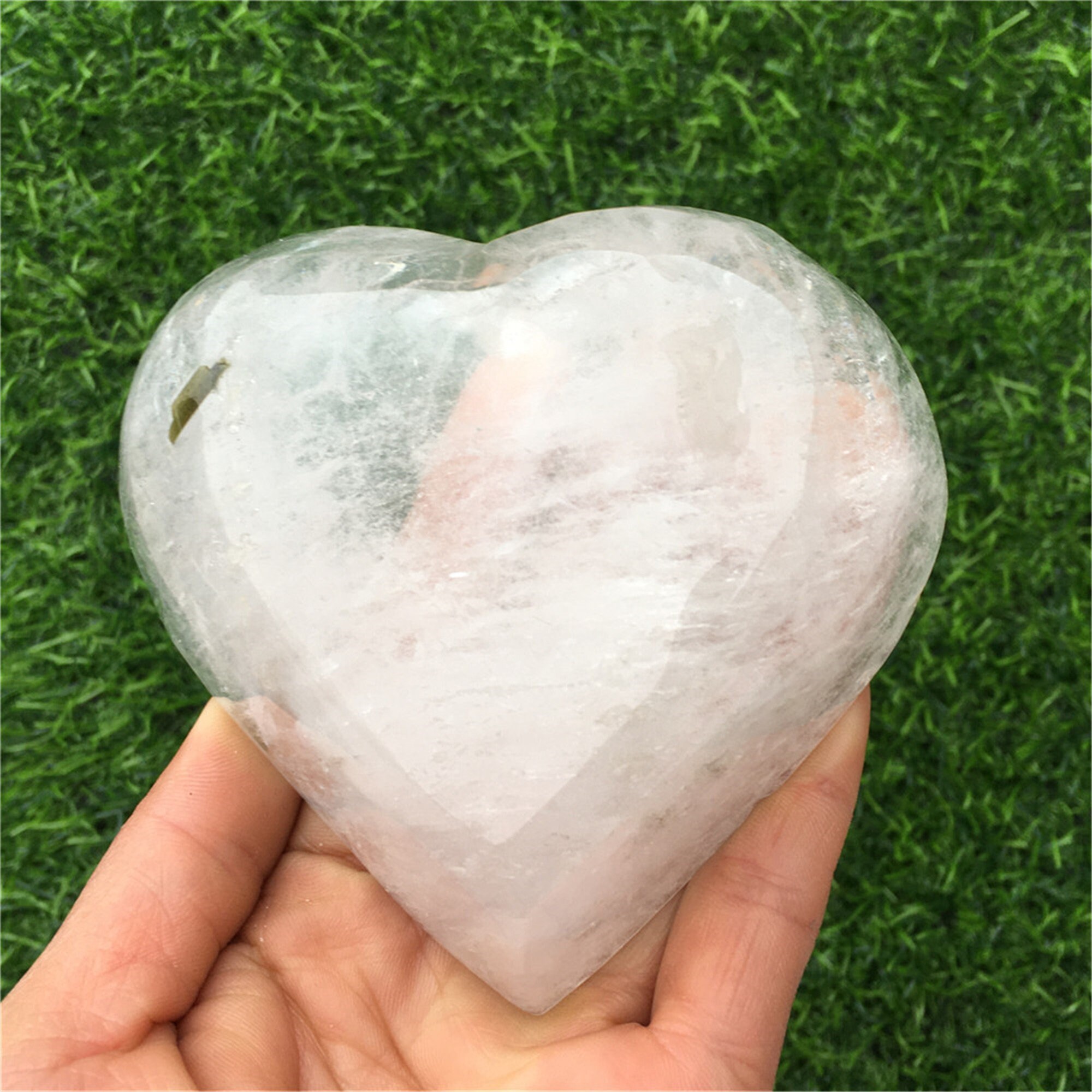 0.77LB Natural Clear Quartz Crystal Ashtray Heart Crystal Etsy