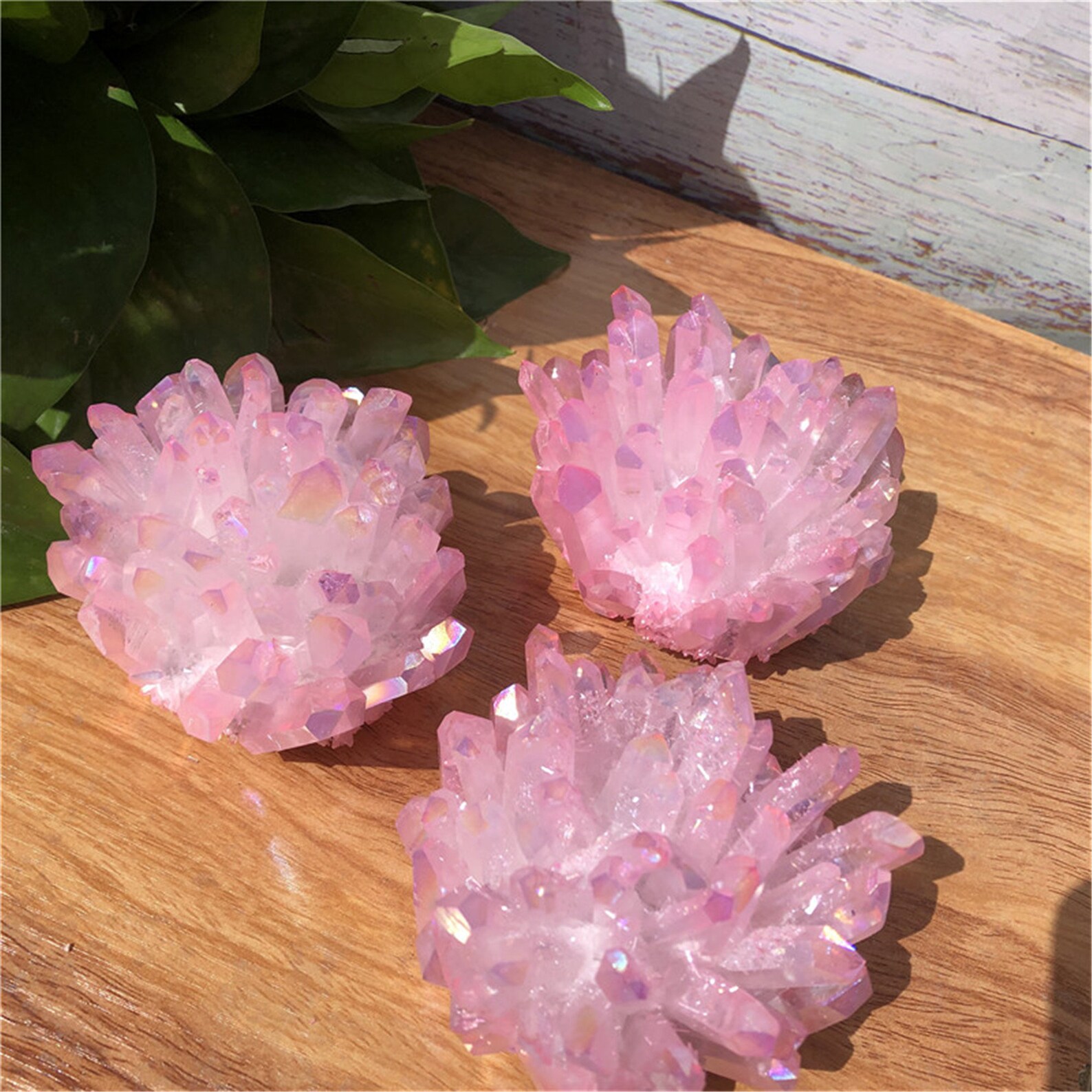 1pc Pink Titanium Quartz Crystal ClusterRockCrystal | Etsy