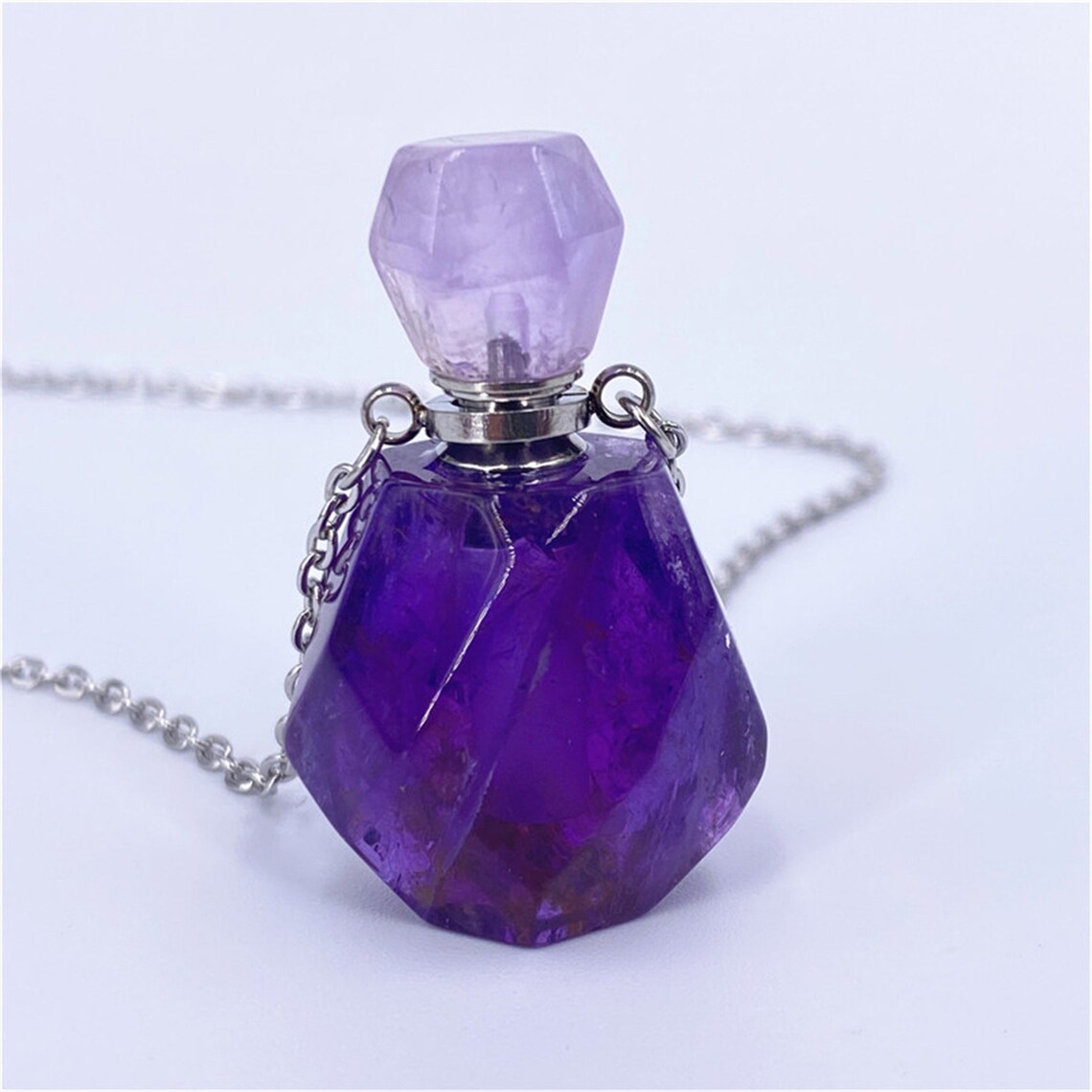 1PC Natural amethyst perfume bottles quartz crystal perfume Etsy